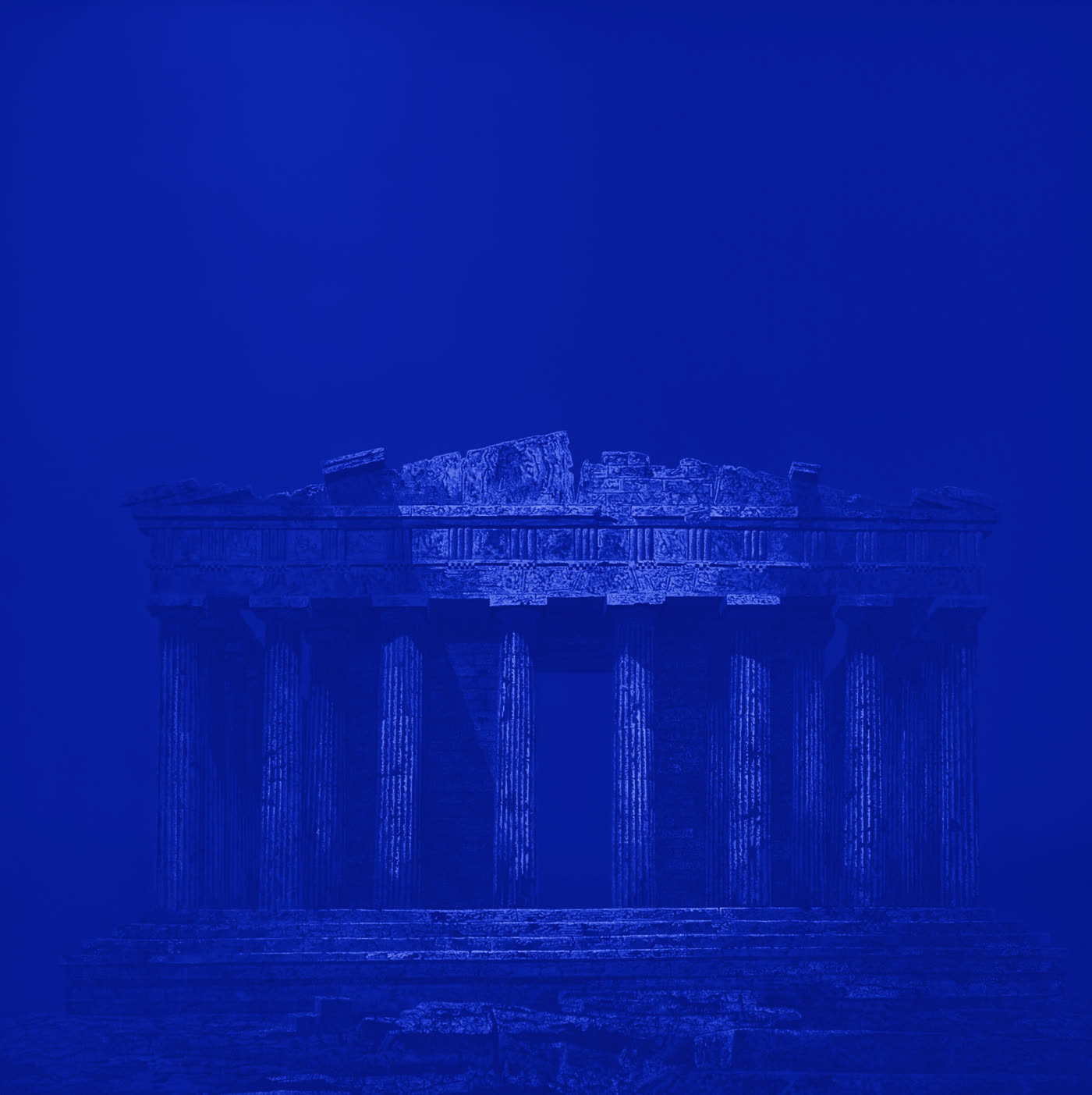 Classical temple, duotone